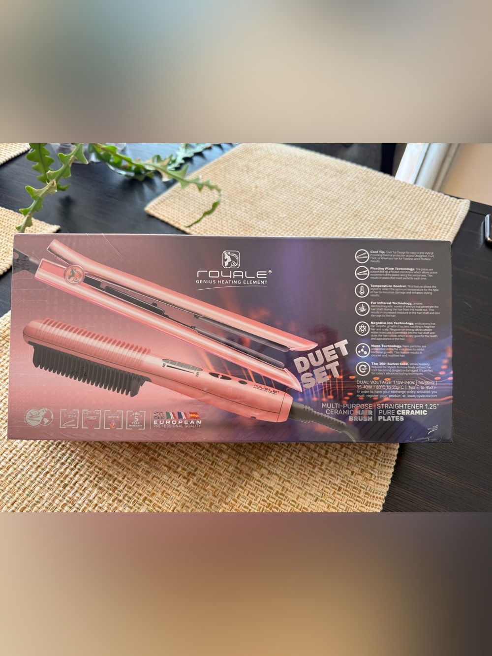 🔥Multi-Purpose Ceramic Hair Brush AND Platinum Genius 1.25" Ceramic Flat Iron🔥 - Picture 1 of 16